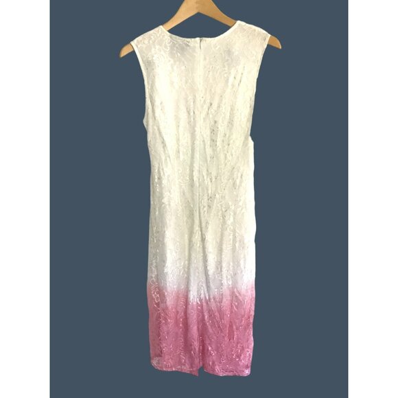 ASHRO- WOMEN'S HOMBRE LACE FULLY LINED MIDI BACK ZIP-UP CLOSURE DRESS SIZE 10 - Picture 4 of 8